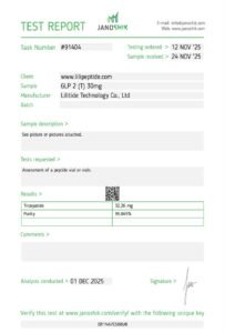 Tirzepatide 30mg – Certificate of Analysis