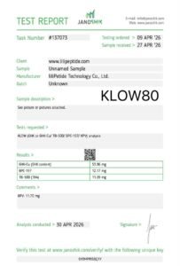 KLOW80 – Certificate of Analysis